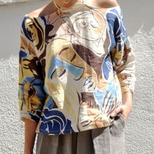 Rachel Comey Folsom Abstract Print Top size 2 EUC